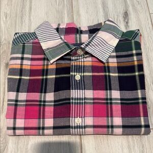 NWT Vineyard Vines Pink and Green Plaid Button-Down Shirt Size Large